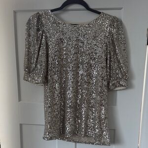 Cable & Gauge Silver Sequin Blouse